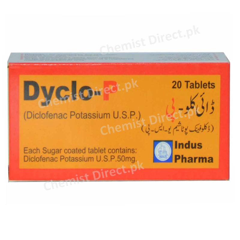 Dyclo-P Tablet 50mg Diclofenac Potassium Indus Pharma Nsaid