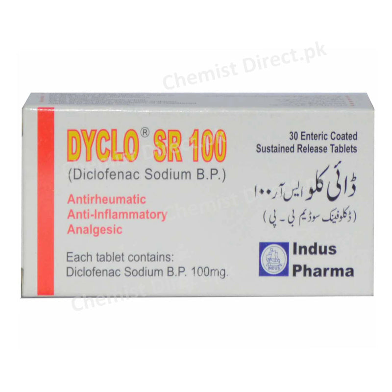 Dyclo SR Tablet 100mg Diclofenac Sodium Nsaid Indus Pharma