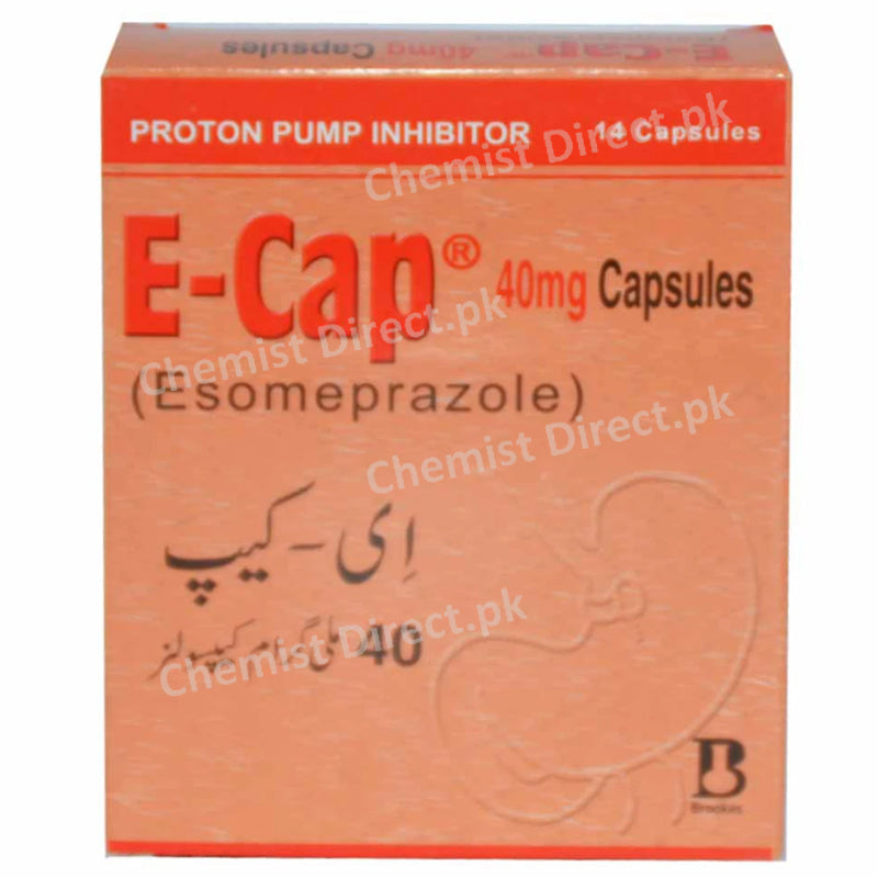 E Cap 40mg Cap Capsule Brookes Pharmaceutical Labs Pakistan Ltd Anti Ulcerant Esomeprazole