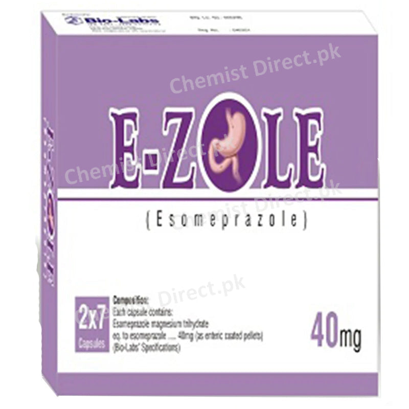 E Zole 40mg Cap Capsule Bio Labs Pharma Esomeprazole