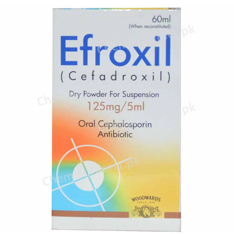 Efroxil 125 Syp 60ml Syrup Woodward Pakistan Pvt Ltd Cephalosporin Anti biotic Cefadroxil