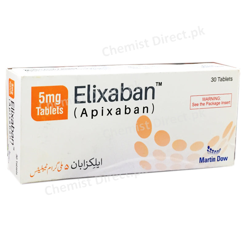 Elixaban 5mg Tablet MARTIN DOW PHARMACEUTICAL LIMITED Apixaban