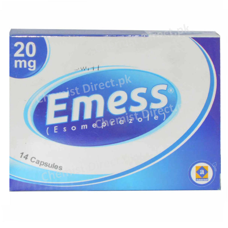 Emess 20mg Capsule Cap Amarant Pharmaceuticals Pvt Ltd Anti Ulcerant Esomeprazole