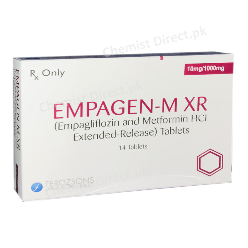 Empagen M XR 10mg 1000mg Ferozsons Lab Empagliflozin And Metformin HCL Extrended Release Tablet