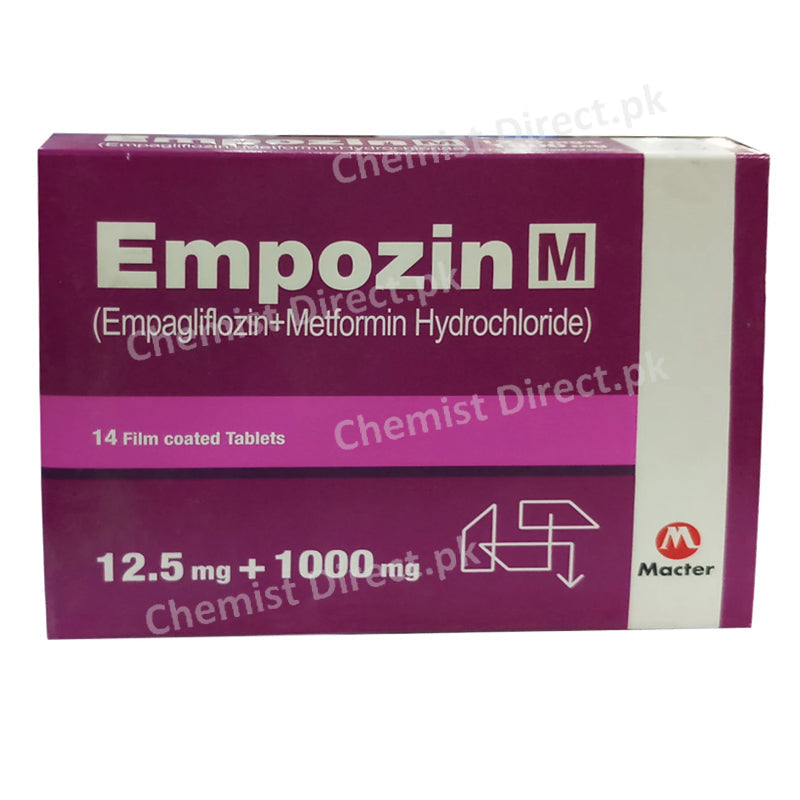 Empozin-M 12.5/1000mg Tablet Empagliflozin, Metformin Macter Inernational