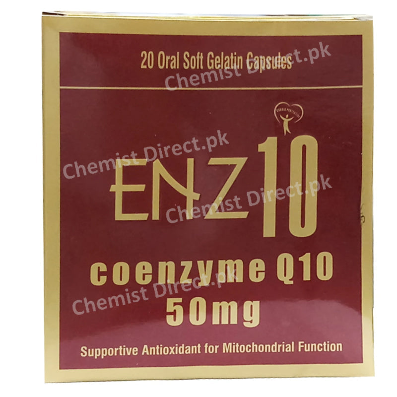 Enz 10 50mg Cap Capsule Mass Pharma Anti Oxidant Co Enzyme Q 10