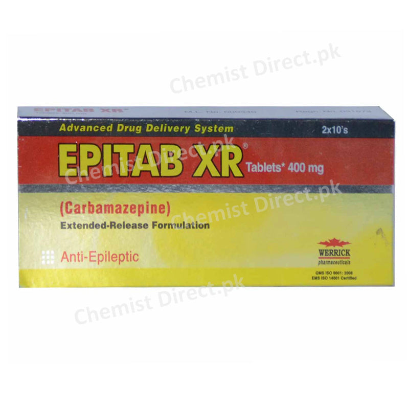 Epitab XR 400mg Tab Tablet Werrick Pharmaceuticals Anti Epileptic Carbamazepine