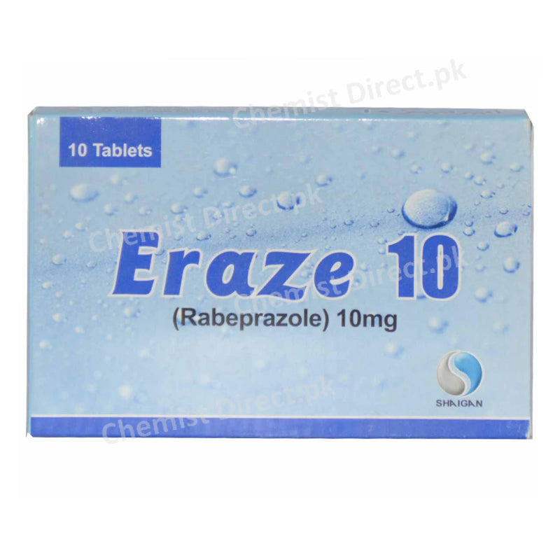 Eraze Tablet 10mg Shaigan Pharmaceuticals Anti-ulcerant Rabeprazole