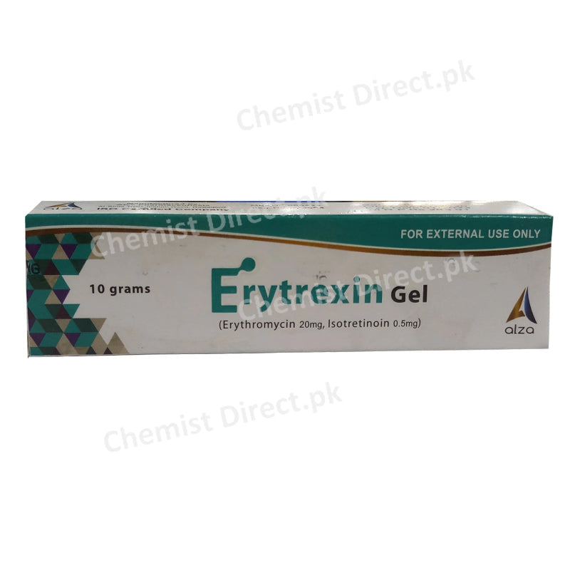 Erytrexin Gel 10gm Alza Pharma Erythromycin 20mg isotretinoin 0.5mg