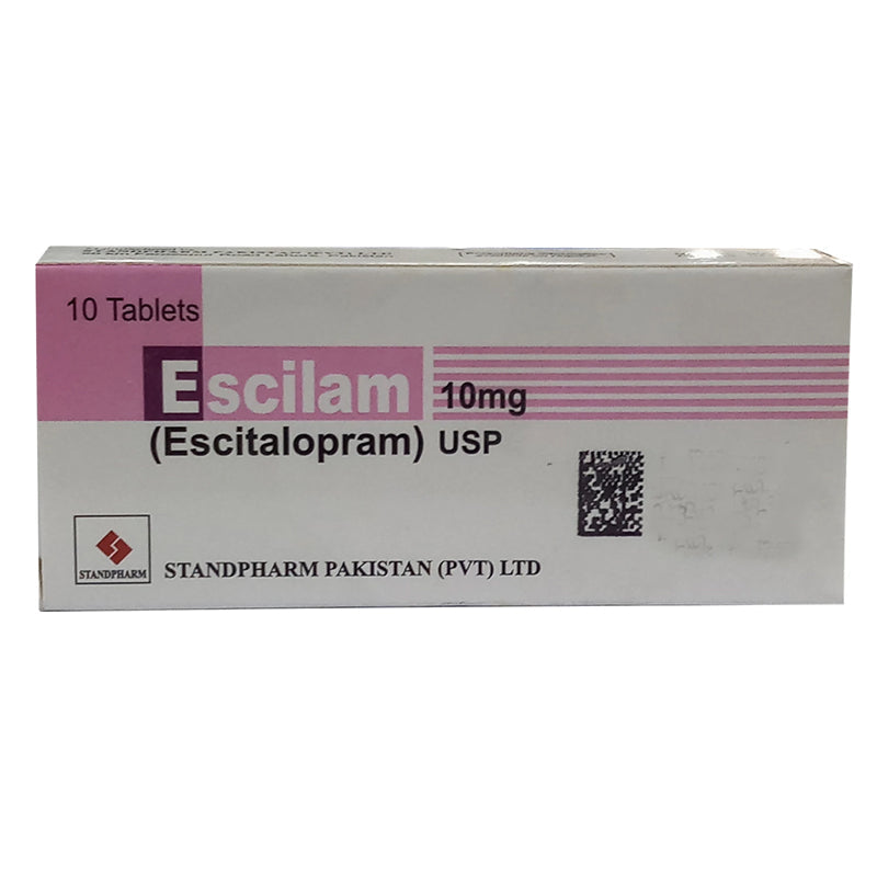 Escliam 10mg Tab Tablet Stand Pharm Pakistan PVT LTD Escitalopram