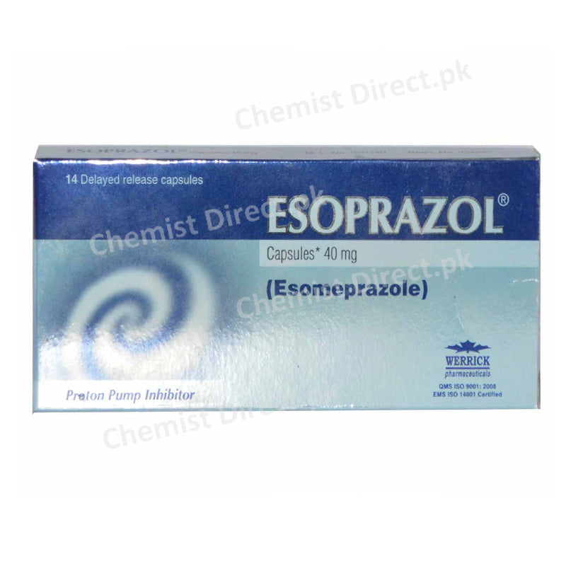 Esoprazole 40mg Cap Capsule Werrick Pharmaceuticals Anti Ulcerant Esomeprazole