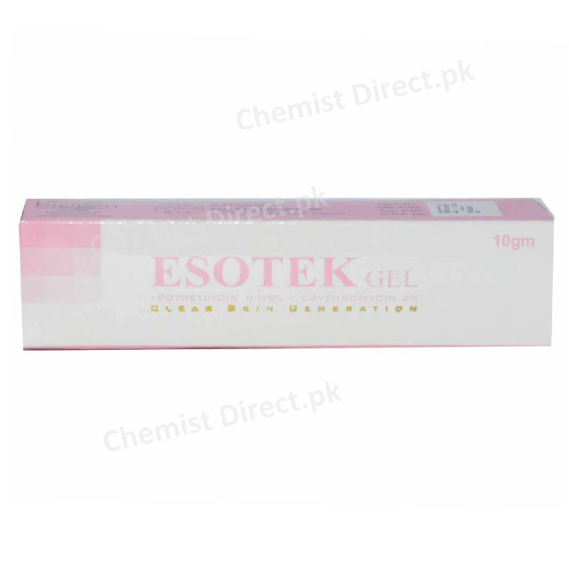 Esotek Gel 10 gram Biogen Pharma Anti Acne Isotretinoin0.05% Erythromycin 2%