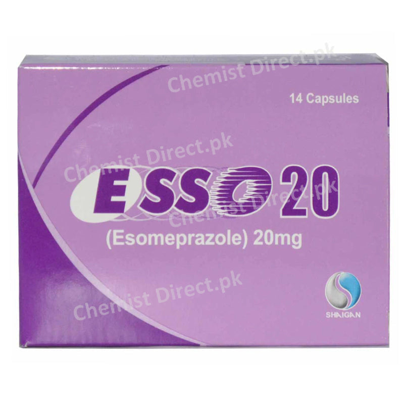 Esso 20mg Cap Capsule Shaigan Pharmaceuticals Anti Ulcerant Esomeprazole