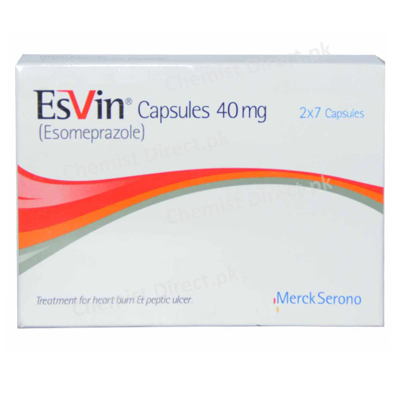Esvin 40mg Cap Capsule Merck Pvt Ltd Anti Ulcerant Esomeprazole