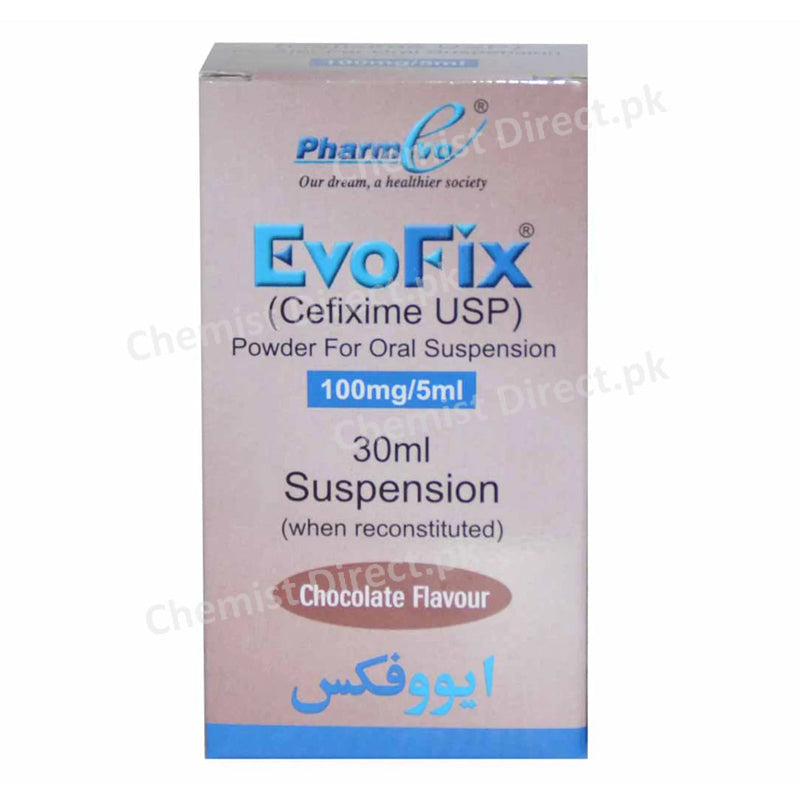 Evofix 100mg 30ml syrup Cefixime Suspension Cephalosporin Antibiotic Pharm evo