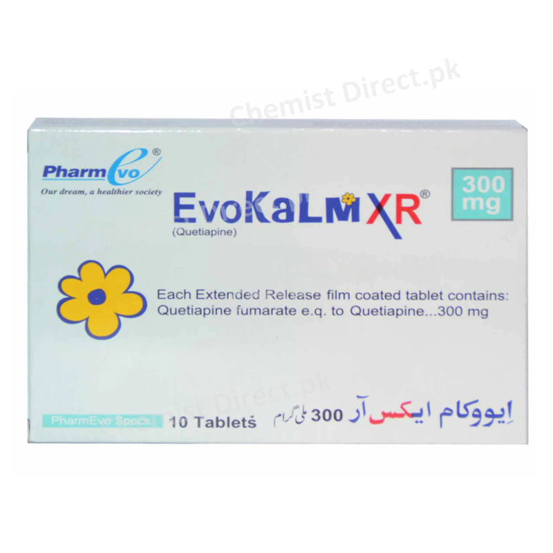 Evokalm XR 300mg Tablet Quetiapine Psychosis Pharm Evo