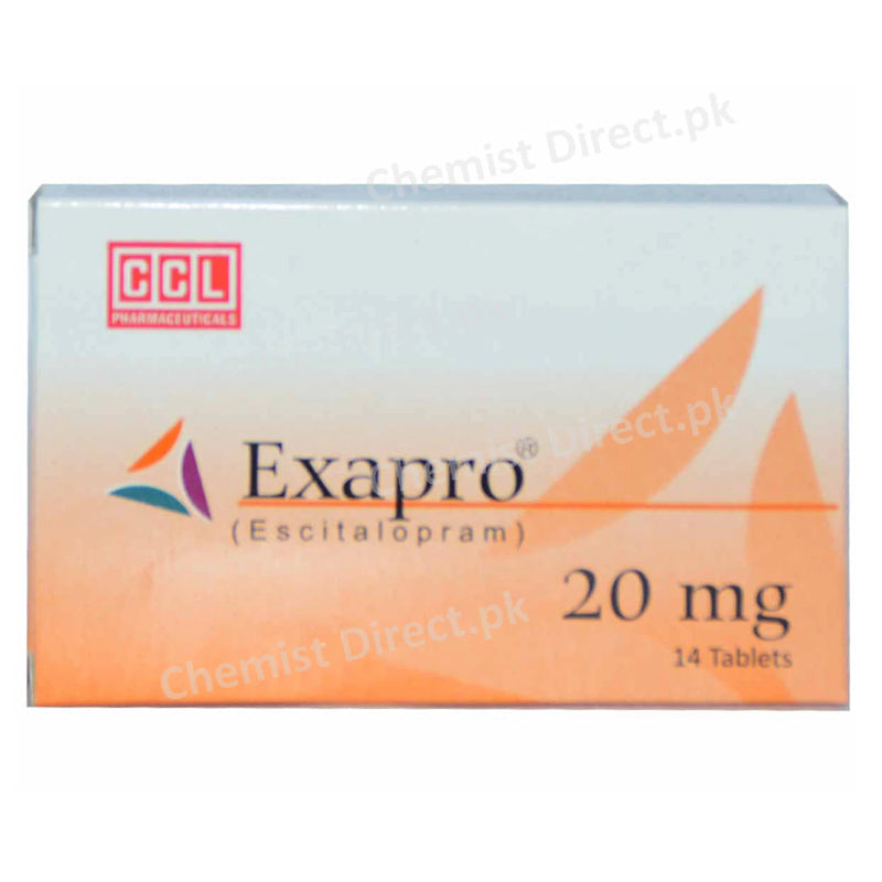 Exapro 20mg Tablet CCL Pharmaceuticals Anti-Depressant Escitalopram