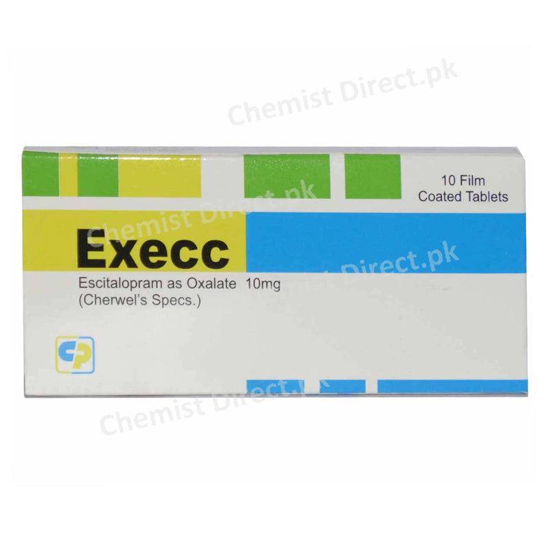 Execc 10mg Tablet Cherwel Pharma Escitalopram as Oxalate