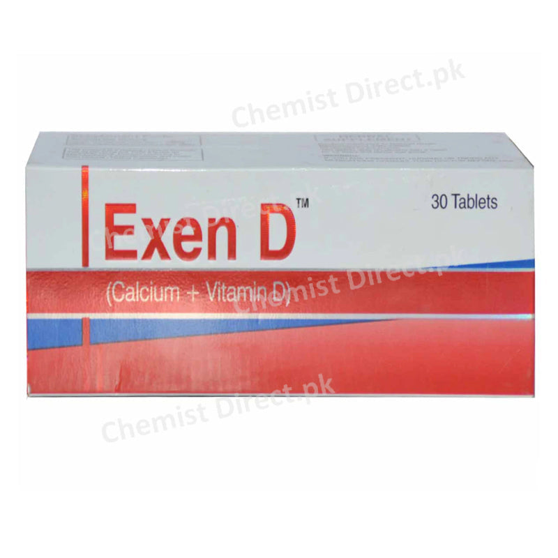 Exen D Tablet Wilshire Laboratories Calcium Supplement Calcium 500mg, Vitamin D 500IU