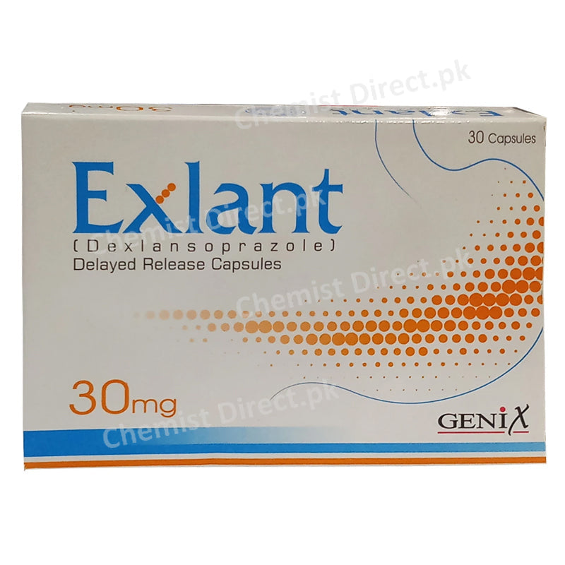Exlant 30mg cap Capsule Genix Pharma Anti Ulcerant Dexlansoprazole