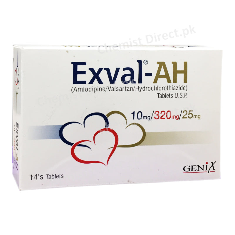 Exval Ah 10mg 320mg 25mg Genix Pharma Amlodipine Valsartan Hydrochlorothiazide
