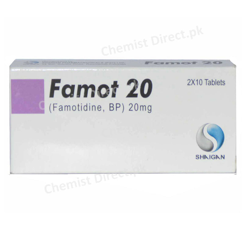 Famot 20 Tab Tablet Shaigan Pharmaceuticals Anti Ulcerant Famotidine