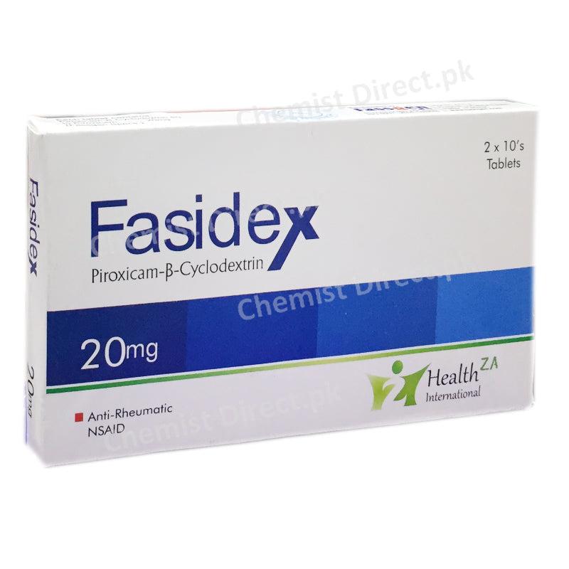 Fasidex 20mg Tablet Healthza Pharma Piroxicam B Cyclodextrin Anti Rheumatic NASID