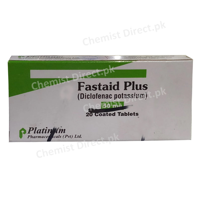 Fastaid Plus 50mg Tab Tablet Platinum Pharmaceuticals Pvt Ltd Nsaid Diclofenac Potassium