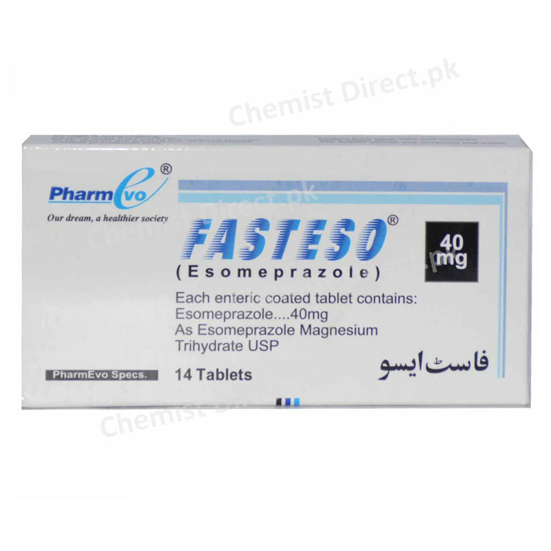Fasteso 40mg Tab Tablet Pharm Evo Pvt Ltd Anti Ulcerant Esomeprazole