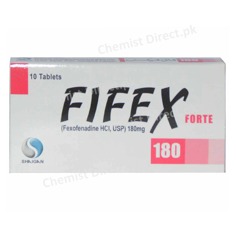 Fifex Forte 180mg Tablet Shaigan Pharmaceuticals Anti-Histamine Fexofenadine Hcl