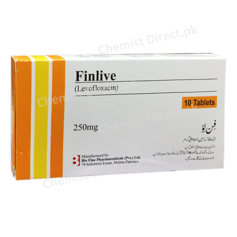 Finlive 250mg Tablet Bio Pharma Quinolone Anti bacterial Levofloxacin
