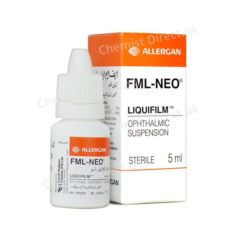 Fml Neo Eye Drop 5ml Ophthalmic Suspension Barrett Hodgson Pakistan Anti Bacteria Corticosteroids Fluorometholone 0.1% Neomycin Sulphate 0.5%