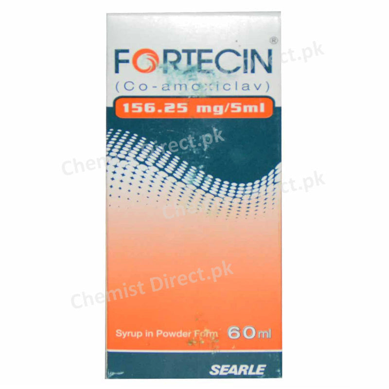 Fortecin 156.25 5ml Syp 60ml Syrup Searle Pharma co amoxiclav