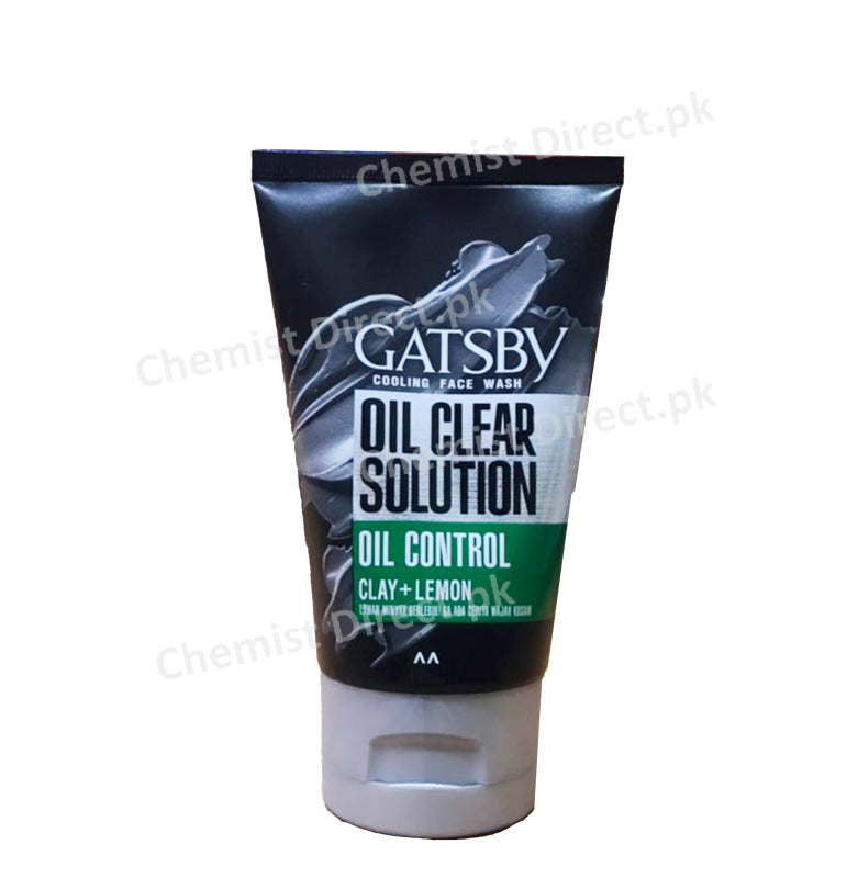 Gatsby Oil Clear Solution Control Clay + Lemon Cooling Face Wash 100G Face Wash