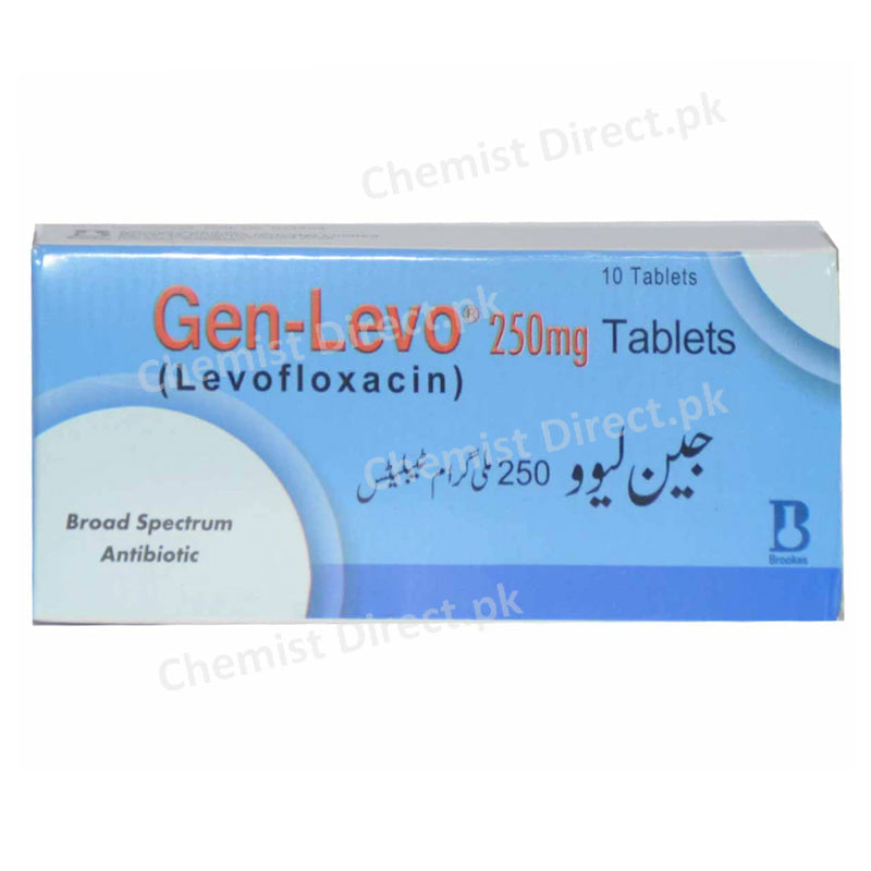 Gen Levo 250mg Tab Tablet Brookes Pharmaceutical Labs Pakistan Ltd Quinolones Anti Bacterial Levofloxacin