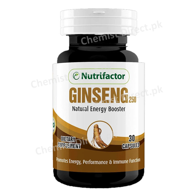 Ginseng 250 Capsule Nutrifactor Dietary Supplement Natural Energy Booster