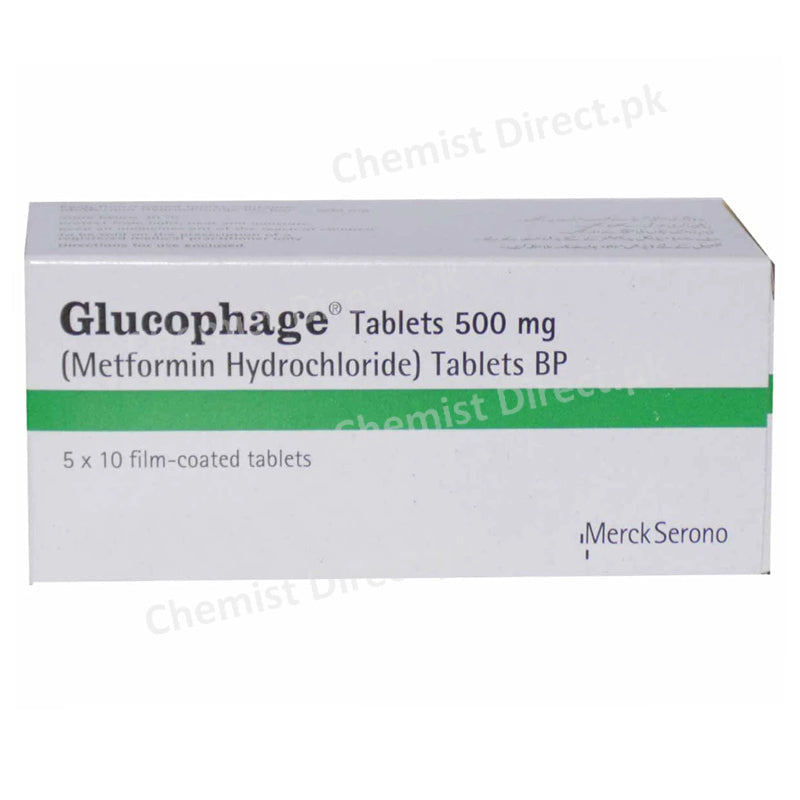 Glucophage 500mg Tablet Martin Dow Pharmaceuticals Oral Hypoglycemic Metformin Hydrochloride