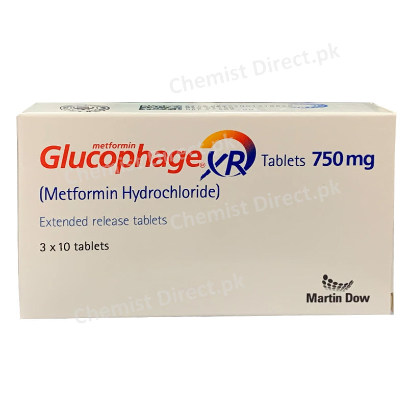 Glucophage XR 750mg Tablet Oral Hypoglycemic Martin Dow Pharmaceutical Metformin hydrochloride