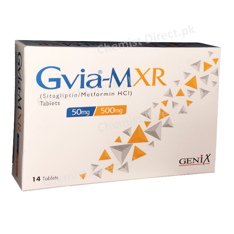 Gvia-M XR 50/500mg Tab Tablet GenixPharma OralHypoglycemic Sitagliptin/Metformin50mg/500mg