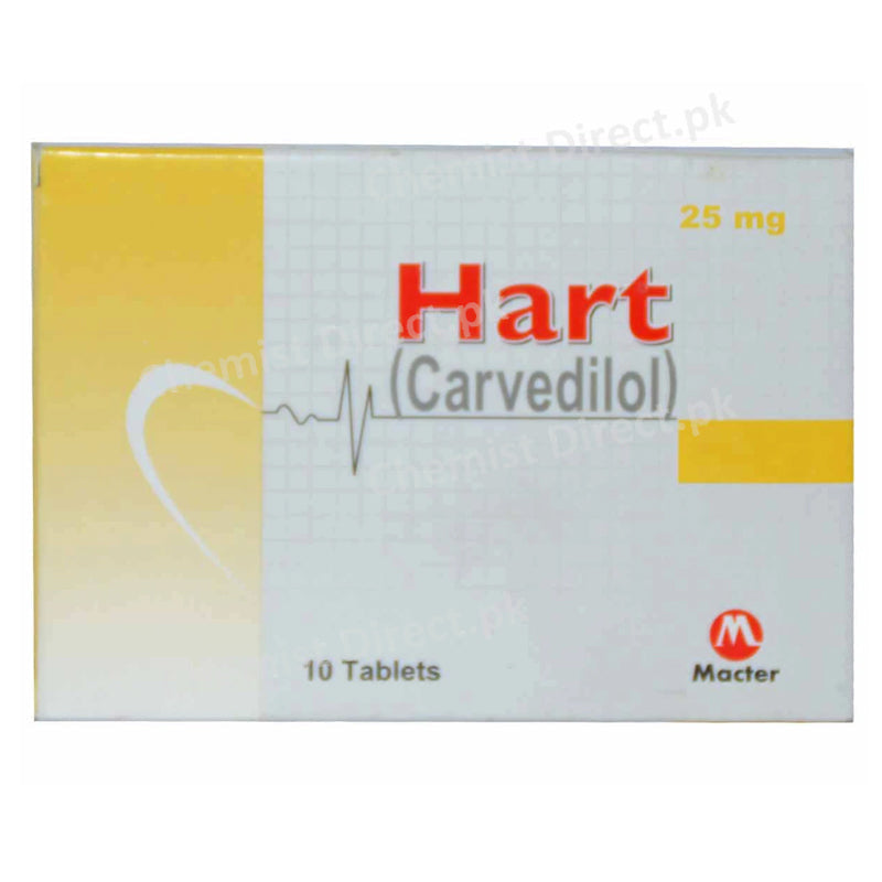 Hart 25mg Tablet Beta-Blocker Carvedilol Macter International