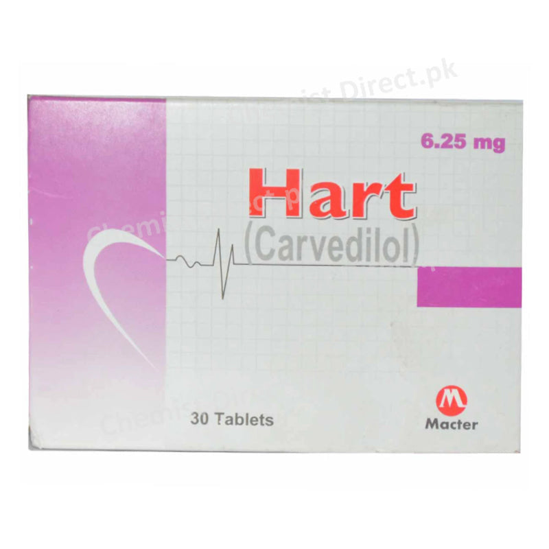 Hart 6.25mg Tablet Beta-Blocker Carvedilol Macter International