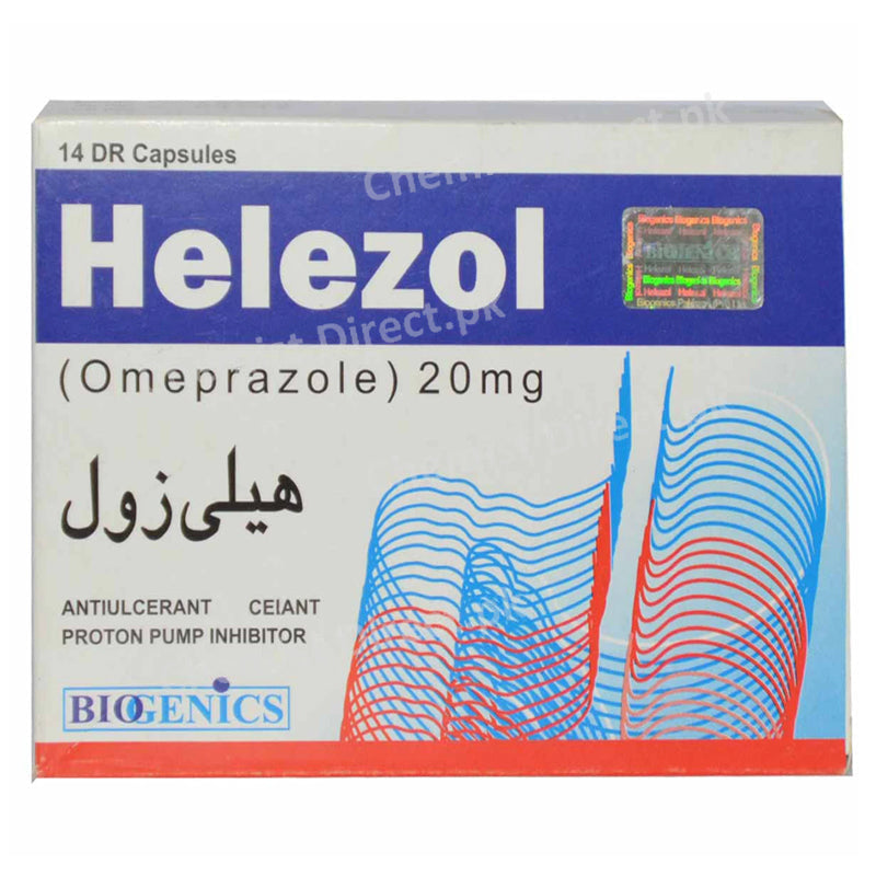 Helezol 20mg Capsule Omeprazole Biogenics Pharma Anti-Ulcerant