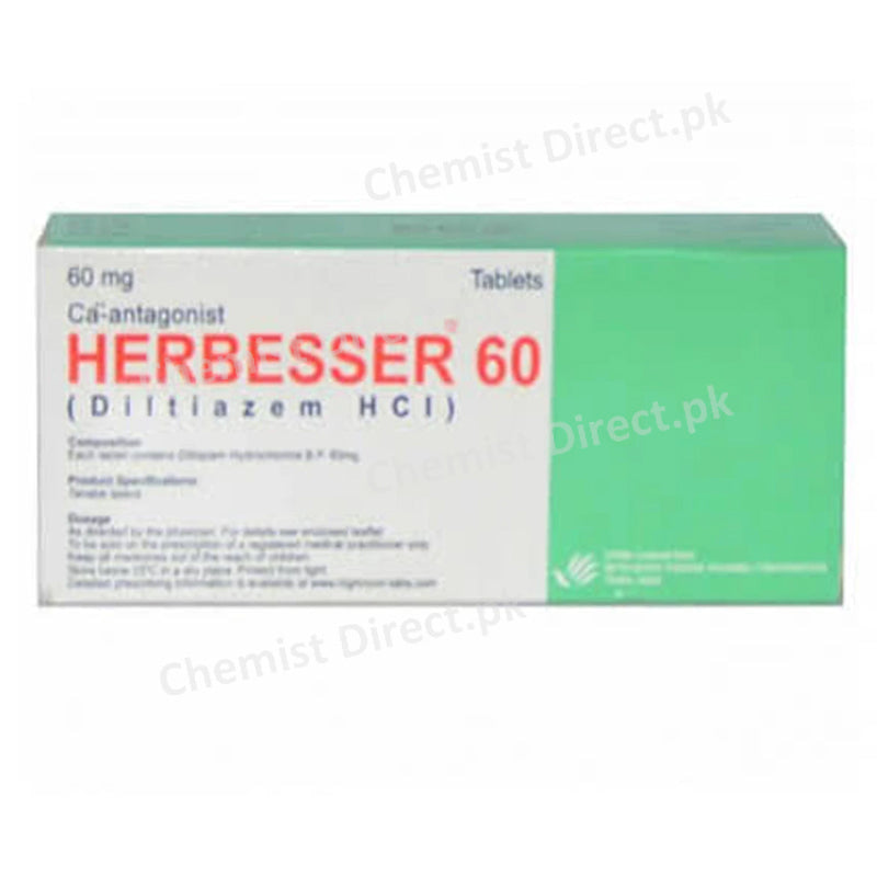 Herbesser 60mg Tab Tablet Highnoon Laboratories Ltd Anti Hypertensive Diltiazem Hcl