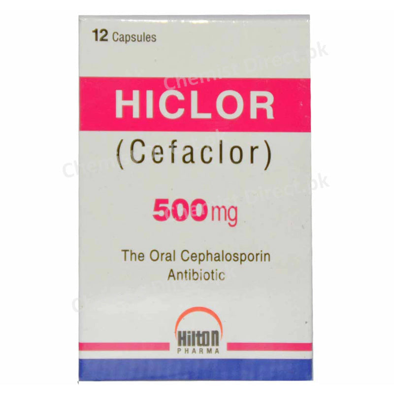 HICLOR 500mg Cap Capsule Hilton Pharma Pvt Ltd Cephalosporin Antibiotic Cefaclor