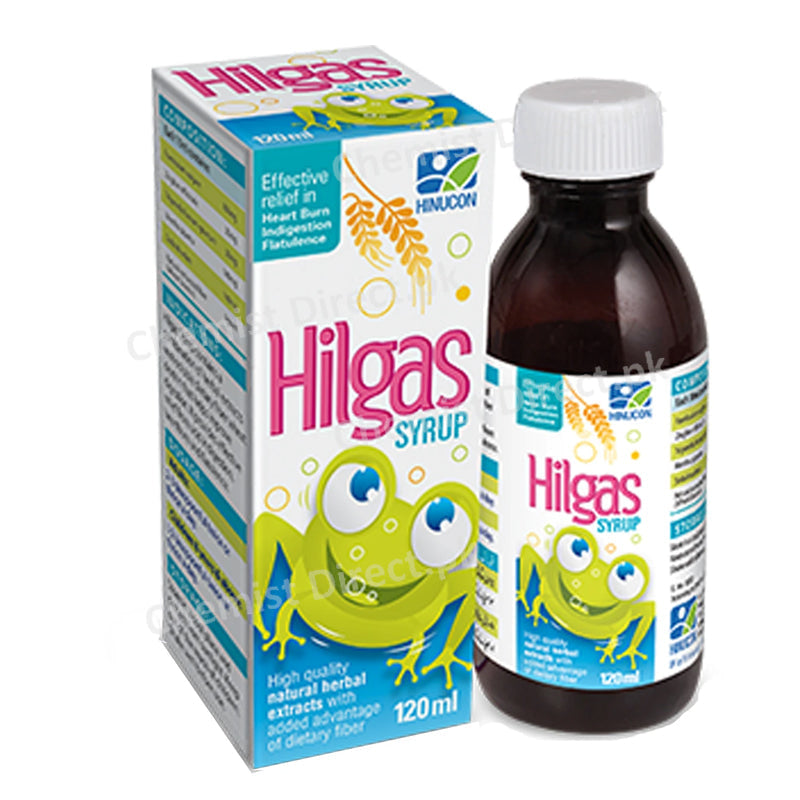 Hilgas Syrup 120ml Hinucon Anti-flatulant Herbal extracts with dietary fiber wheat dextrin