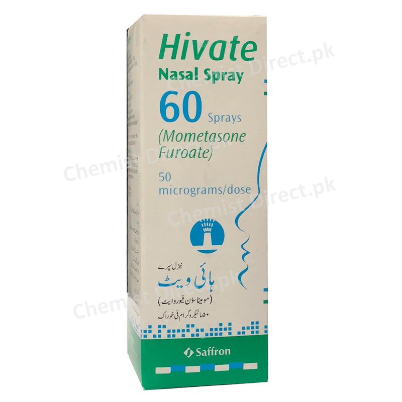 Hivate Nasal spray 60 Saffron Pharmaceuticals Pvt Ltd Corticosteroid Mometasone Furoate