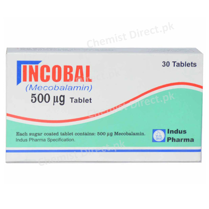 Incobal 500mcg Tablet Mecobalamin Vitamin-B12 Indus pharma