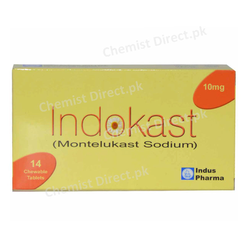 Indokast 10mg Tablet Montelukast Sodium Chewable Anti-Leukotriene Indus Phrama