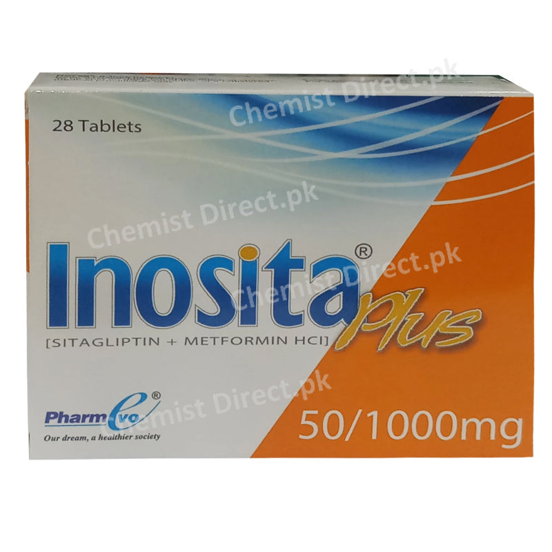 Inosita-Plus-50 1000 Tab Table Pharmevo Oral Hypoglycemic Sitagliptin Metformin 50 1000mg