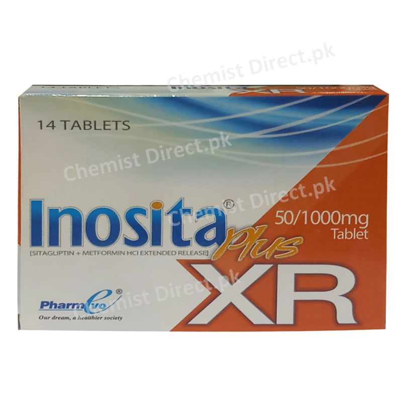 Inosita Plus XR 50 1000 Tab Tablet Pharm Evo Pvt Ltd Extended Release Oral Hypoglycemic Sitagliptin 50mg Metformin 1000mg